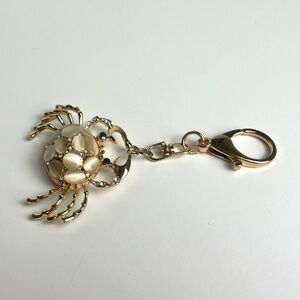 Bejeweled crab bag charm/key chain